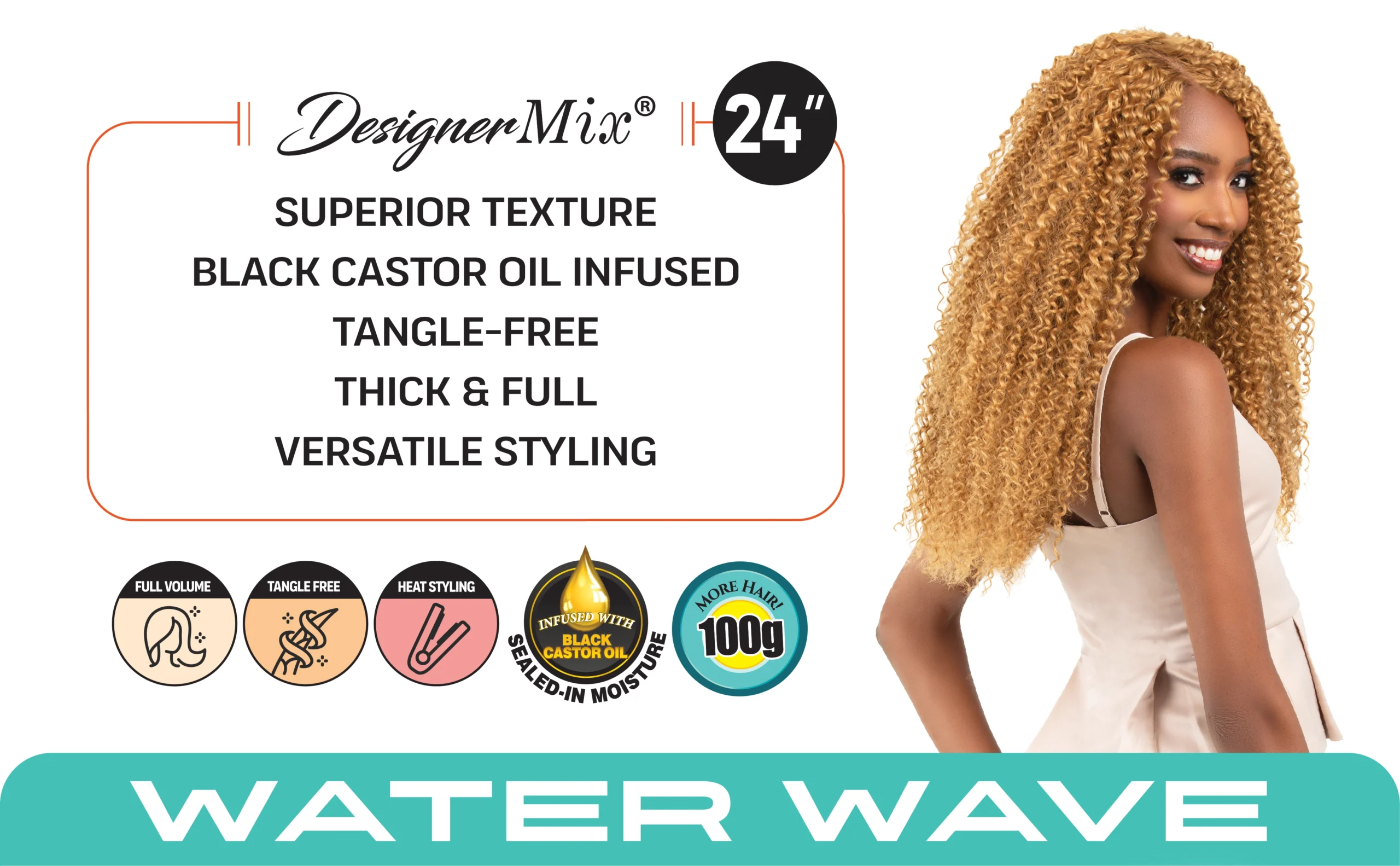 1pc water wave (24″)