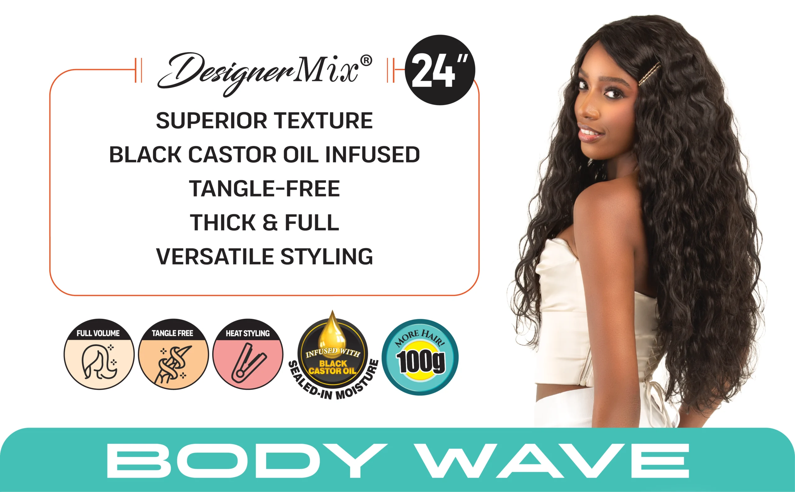 1pc body wave (24″)